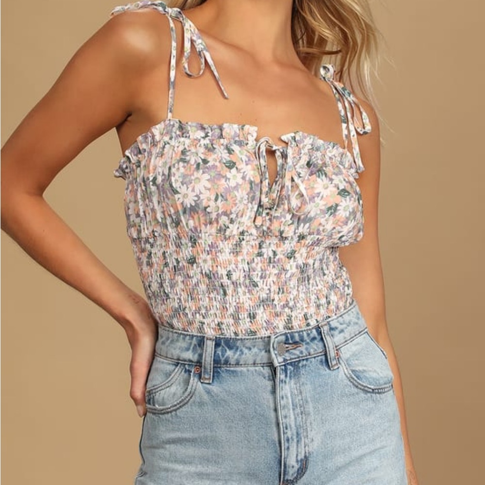 Lulu's Floral Smocked Bodysuit